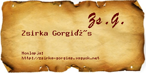 Zsirka Gorgiás névjegykártya
